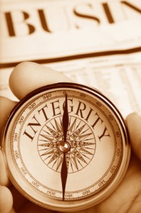Compass Pointing the Way to Integrity in Business